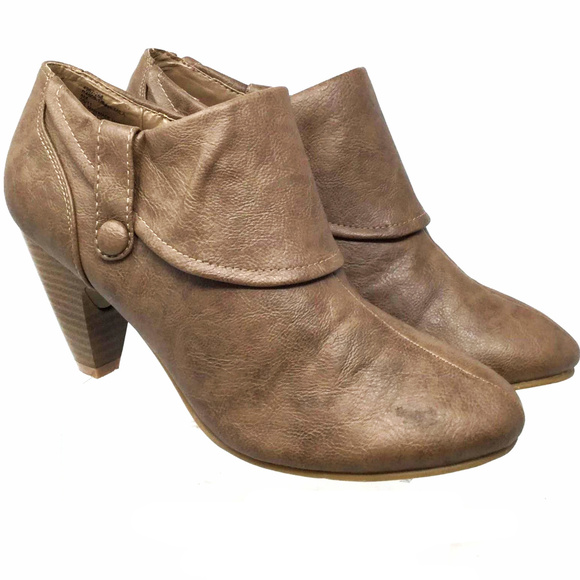 Bass Women's Ankle Boots Sz Us 8M Brown Heel Zip - Picture 1 of 8